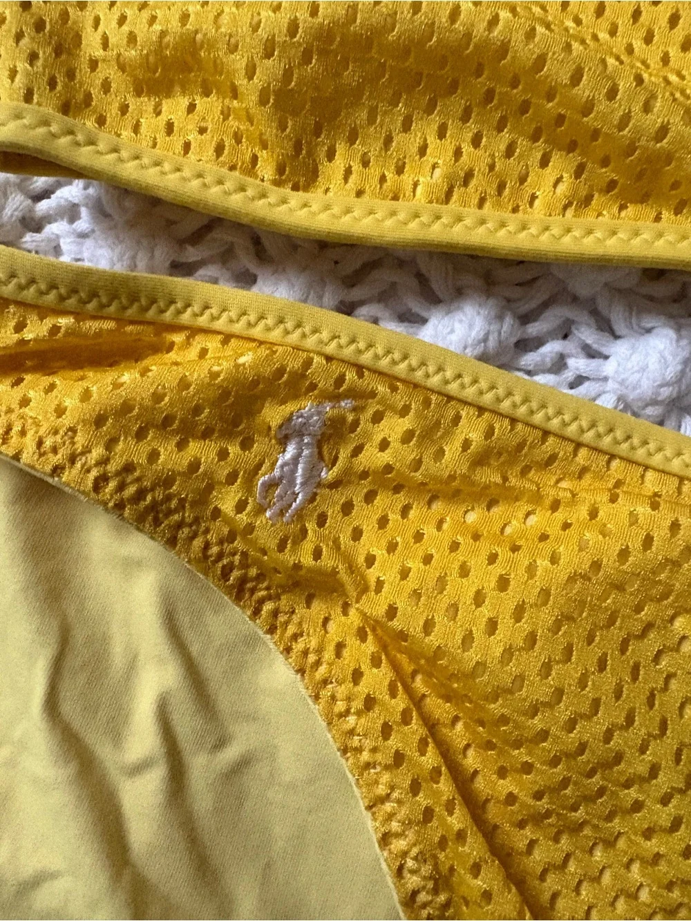 RALPH  LAUREN vintage Yellow halter mesh bikini set size L